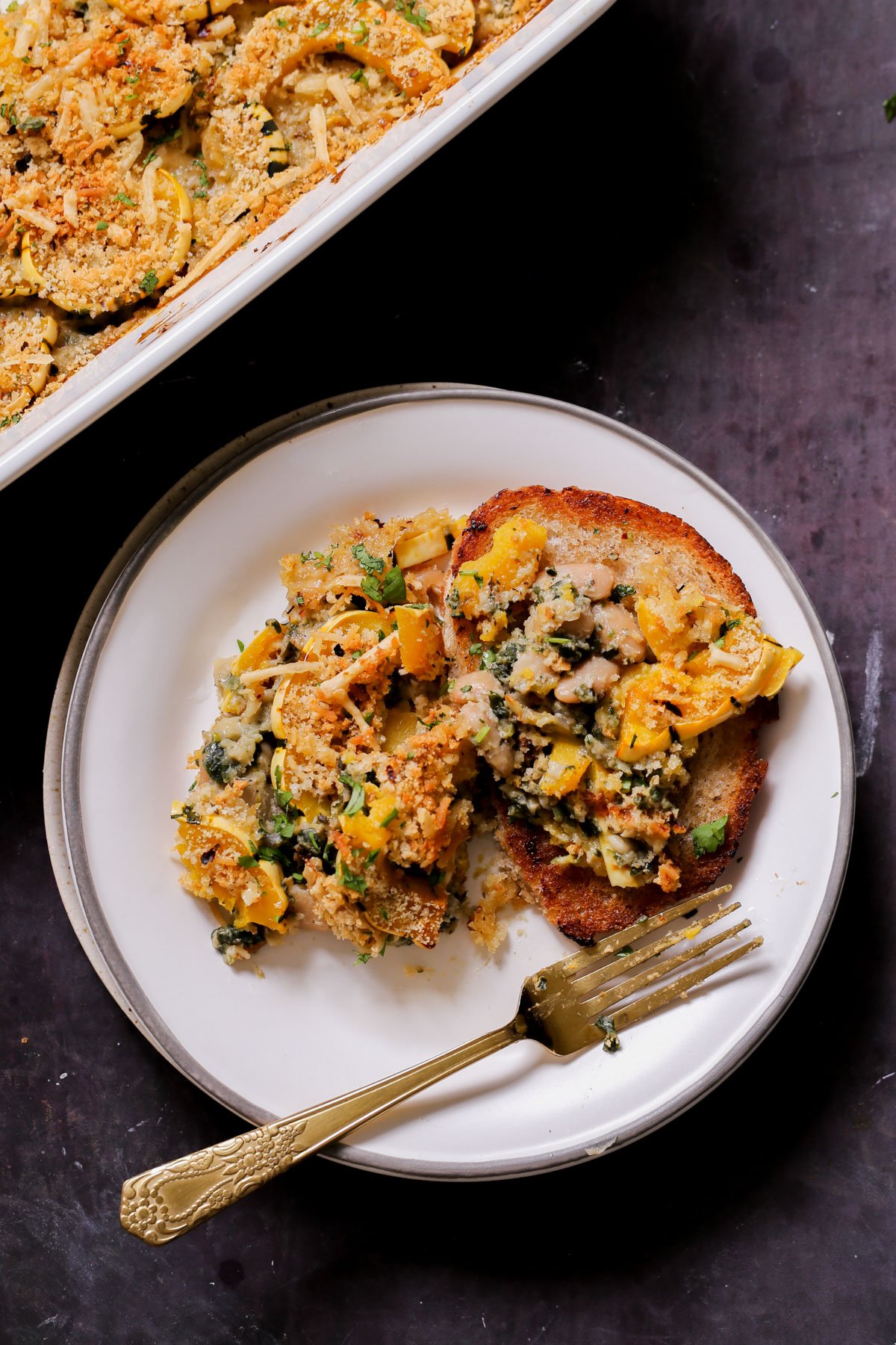 Delicata Squash White Bean Casserole