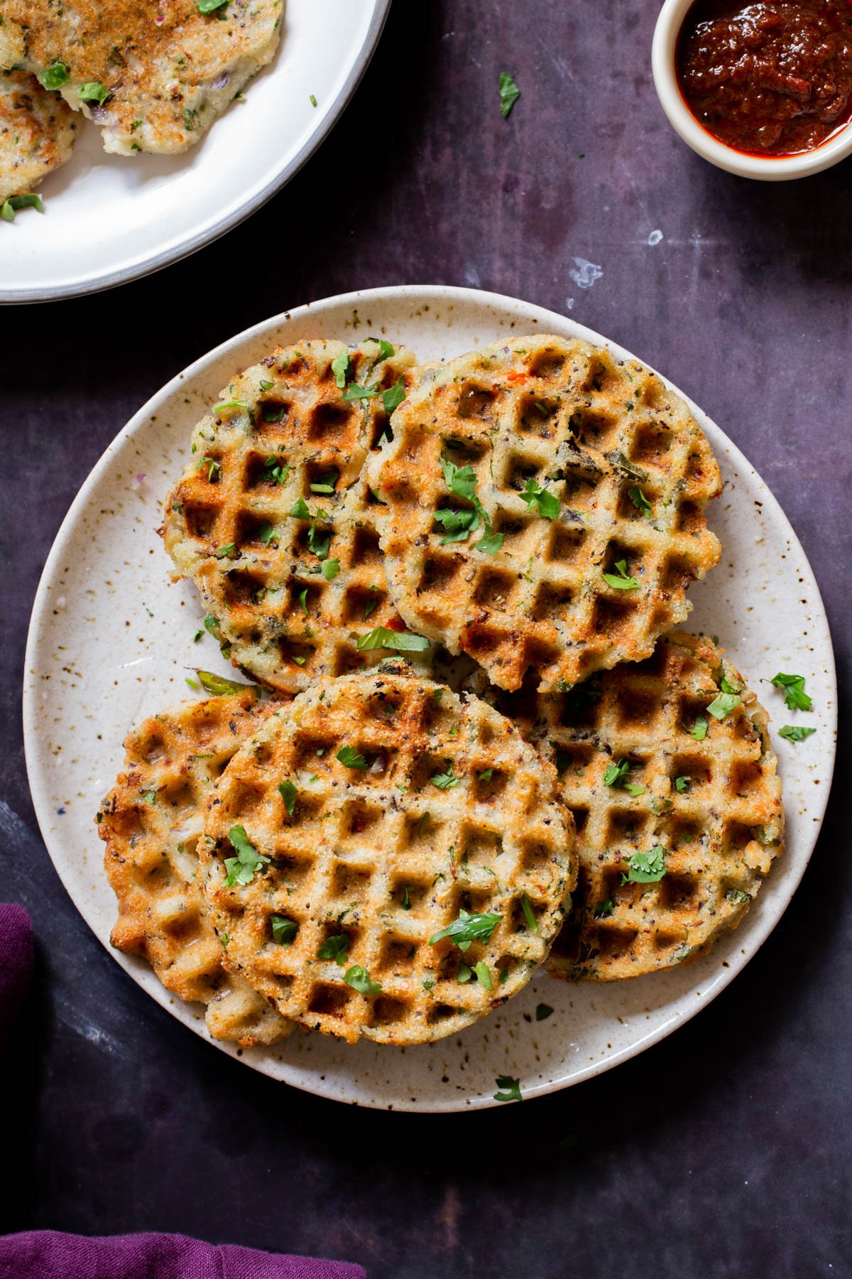 Rava Idli Waffles or Pancakes