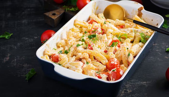 High Protein Vegetarian Pasta Bake
